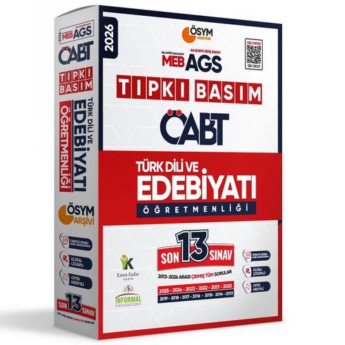 2026 MEB-AGS ÖABT Türk Dili ve Edebiyatı Öğretmenliği ÖSYM Tıpkı Basım 13lü Deneme Paketi Cevaplı