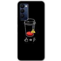 Tecno Camon 18P HD Baskılı Kılıf + 9D Tam Ekran Koruyucu - Coffee Battery