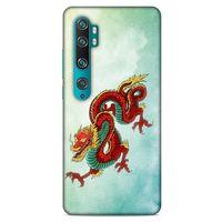 Xiaomi Mi Note 10 Kılıf Dragons (25) Antişok Kapak Tatoo Sarı Kırmızı Ejderha