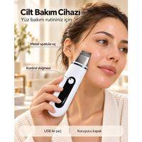 Yüz Bakım Rutini İçin Metal Uçlu Usb Şarjlı Beyaz Cilt Bakım Cihazı