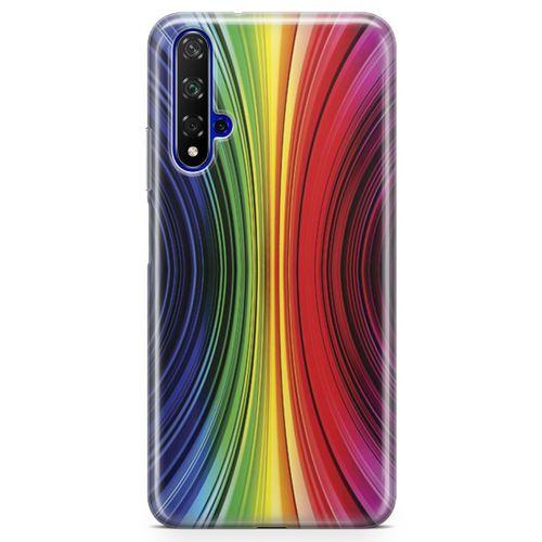 Honor View 20 Kılıf Asimetrik Gökkuşağı Arka Kapak Koruma Desenli Full Koruyucu