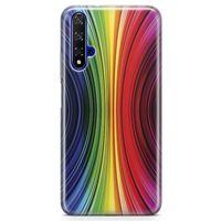 Honor View 20 Kılıf Asimetrik Gökkuşağı Arka Kapak Koruma Desenli Full Koruyucu