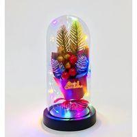 Yılbaşı Temalı Işıklı  Dekoratif Cam Fanus