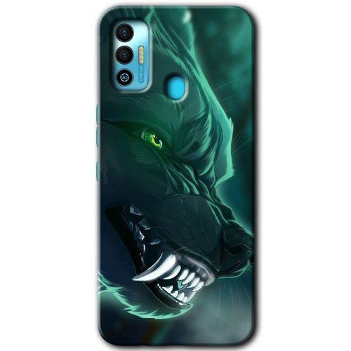 Tecno Spark 7T Kılıf HD Desen Baskılı Arka Kapak - Yeşil Kurt