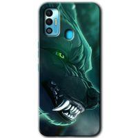 Tecno Spark 7T Kılıf HD Desen Baskılı Arka Kapak - Yeşil Kurt