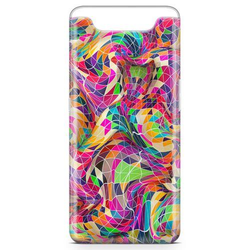 Samsung Galaxy A80 Kılıf Renkli Prizmalar 3d Arka Kapak Koruma Desenli Full Koruyucu