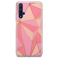 Honor View 20 Kılıf Elmas Pembe Arka Kapak Koruma Desenli Full Koruyucu