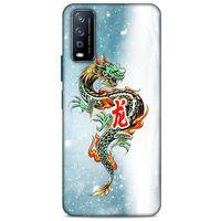 Xiaomi Redmi Note 9 4g Kılıf Dragons (29) Arka Koruma Kılıfı Tatoo Mavi Ejderha