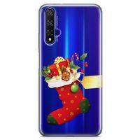 Honor View 20 Kılıf Kırmızı Çorap Arka Kapak Koruma Desenli Full Koruyucu