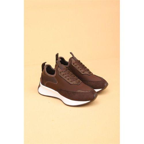 Cena Kahverengi Lüx Süet Kadın Günlük Yürüyüş Ayakkabısı