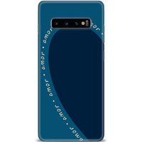 Samsung Galaxy S10 Plus Kılıf HD Baskılı Kılıf - Amor Mavi + Tam Ekran Koruyucu