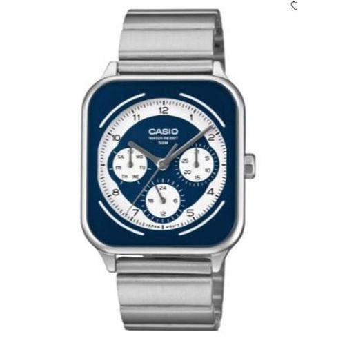 Casio MTP-M307D-2BVDF Quartz Çelik Gri Lacivert Kadran 34 mm Erkek Kol Saati