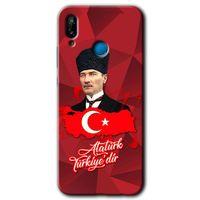 Potkal Hediye Fabrikası Huawei P20 Lite HD Baskılı Kılıf + 9D Tam Ekran Koruyucu - Atatürkiye