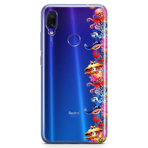Xiaomi Redmi Note 7 Kılıf Ahtapot Nemo Mercan Arka Kapak Koruma Desenli Full Koruyucu