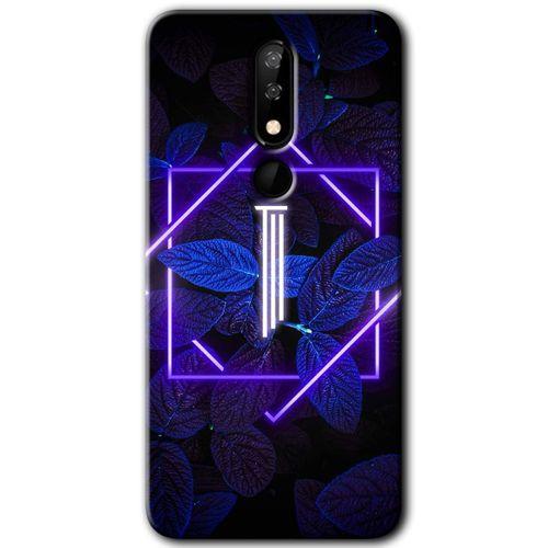 Casper Via P3 Kılıf HD Desen Baskılı Arka Kapak - Dark Neon Yaprak I Harfi