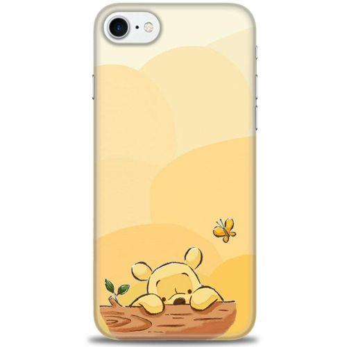 iPhone 8 Kılıf HD Baskılı Kılıf - Winnie ve Kelebek + Tam Ekran Koruyucu