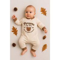 Persona Bear Nakışlı % 100 Pamuk Erkek Bebek Tulum