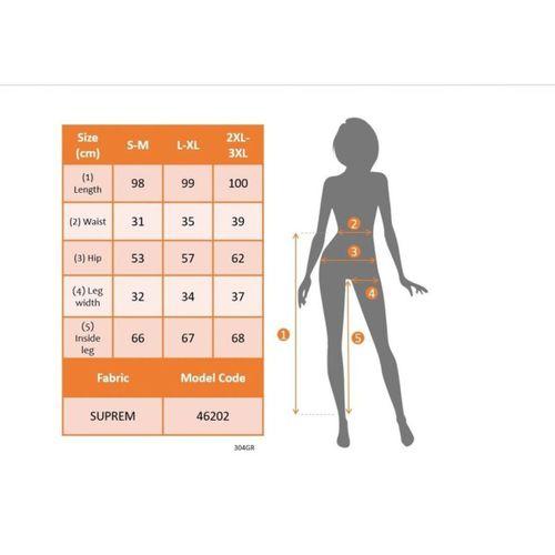 Kadın Yüksel Bel Belı Lastikli Belden Bagcıklı Desenli Süprem Pantolon