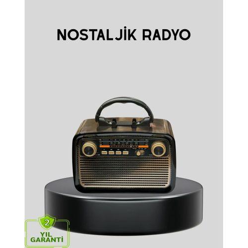 Led’li Nostaljik Bluetooth Hoparlör – Vintage Tasarım, Ahşap Doku