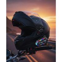 16 Mod Rgb Işıklı Motosiklet Intercom Çift Telefon Destekli