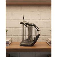 3d El Formlu İnsan Figürü Gri Soyut Tasarım Dekoratif Biblo