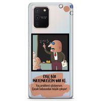 Samsung Galaxy A91 Kılıf Caps Matematik Arka Kapak Koruma Desenli Full Koruyucu