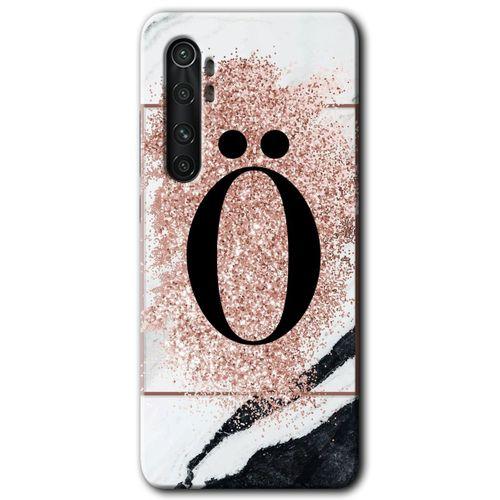 Xiaomi Mi Note 10 Lite Kılıf HD Desen Baskılı Arka Kapak - Pembe Mermer Desenli Ö Harfi