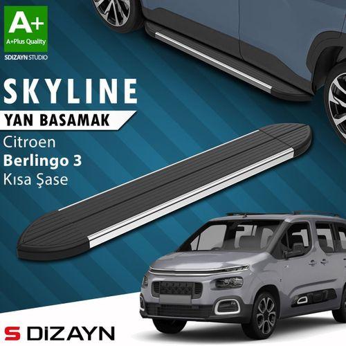 S-Dizayn Citroen Berlingo 3 Kısa Şase Skyline Krom Yan Basamak 203 Cm 2018 Üzeri A+ Kalite