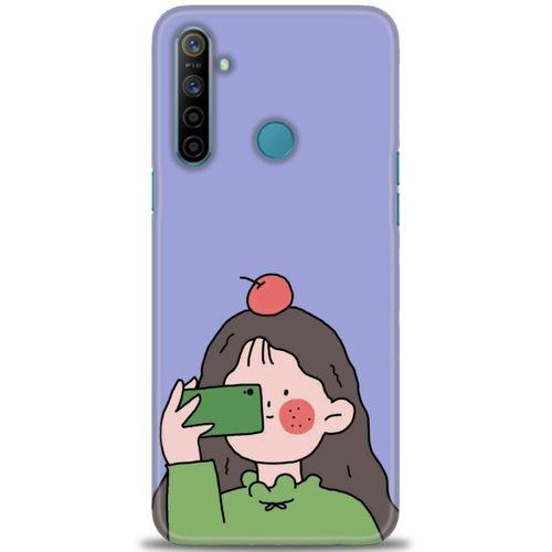 Realme C3 Kılıf HD Baskılı Kılıf - Yeşil Kız + Tam Ekran Koruyucu
