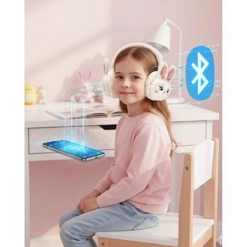 Peluş Tavşan Kulaklı Bluetooth Kulaklık Kablosuz Müzik Ve Tf Kart Destekli