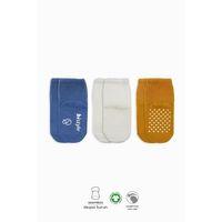 Bistyle Basic Kaymaz Penye Soket Çorap 3'Lü BS10106 İndigo Ekru Hardal