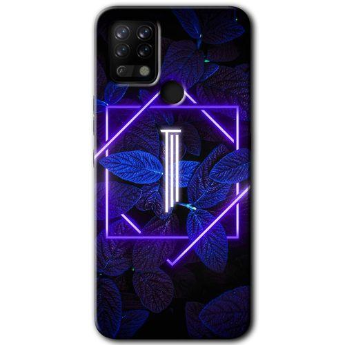 Tecno Pova Kılıf HD Desen Baskılı Arka Kapak - Dark Neon Yaprak I Harfi