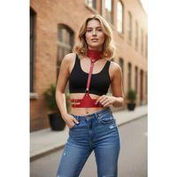 Kırmızı Kadın Kemer Deri Vücut Aksesuarı - Brf22