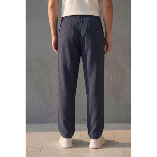Magnus Tensel Kumaş Relaxed Fit Beli Lastikli Erkek Pantolon - Lacivert