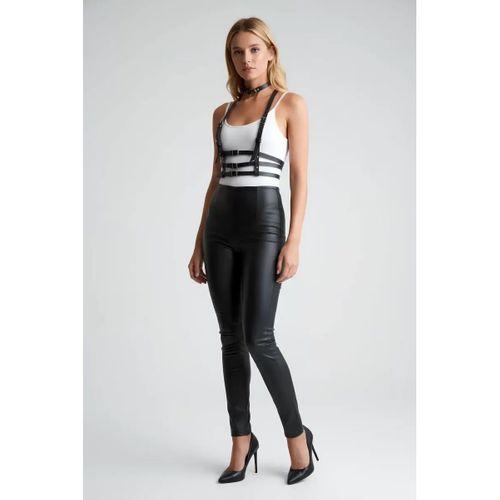 Gömlek Ve T-shirt Üzeri 3 Sıralı Şık Deri Kemer Ve Choker - Brf615