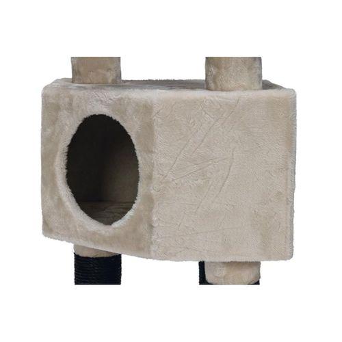 Beeztees Kedi Köşe Tırmalama ve Oyun Evi, Krem, 40x40x135cm