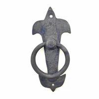 Antika Tarz Dekoratif Pirinç Lale Kapı Halkası - 165x70mm, Oksit