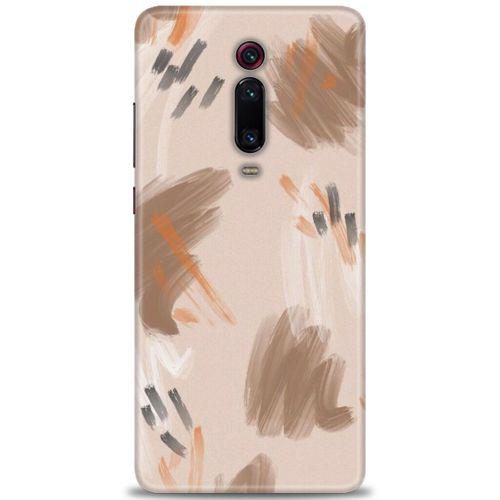 Xiaomi Mi 9T Kılıf HD Baskılı Kılıf - Kahve Çizgiler + Tam Ekran Koruyucu