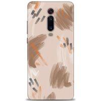 Xiaomi Mi 9T Kılıf HD Baskılı Kılıf - Kahve Çizgiler + Tam Ekran Koruyucu