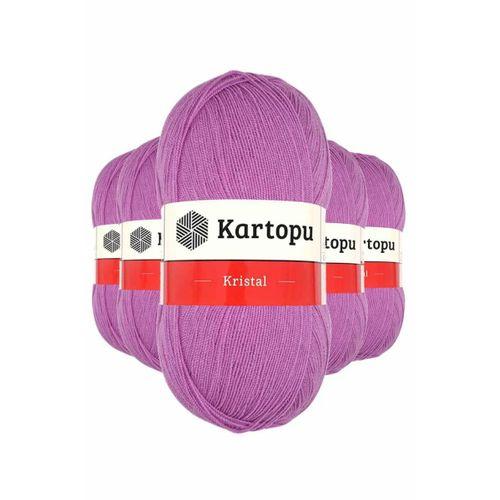 5 Adet Kristal Çift Katlı El Örgü Lif İpi Leylak K805