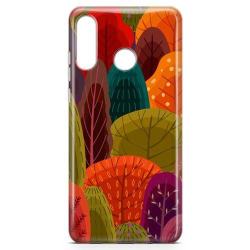 Huawei P30 Lite 2020 Kılıf Renkli Orman Arka Kapak Koruma Desenli Full Koruyucu