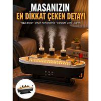 7 Renk Ortam Işıklı Dekoratif Gemi Tasarım Hava Nemlendirici Difüzör Yeni Nesil