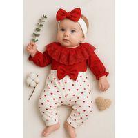 Dantel Yaka Kız Bebek Tulumu % 100 Pamuk