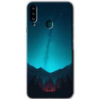 Samsung Galaxy A20s Kılıf HD Desen Baskılı Arka Kapak + Temperli Cam - Night Fores Mount