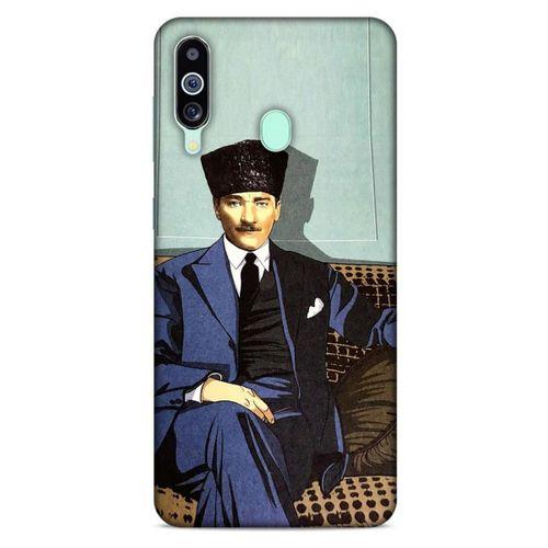 Samsung Galaxy M40 Kılıf Atatürk (48) Bumper Kılıf Yeşil Duvar