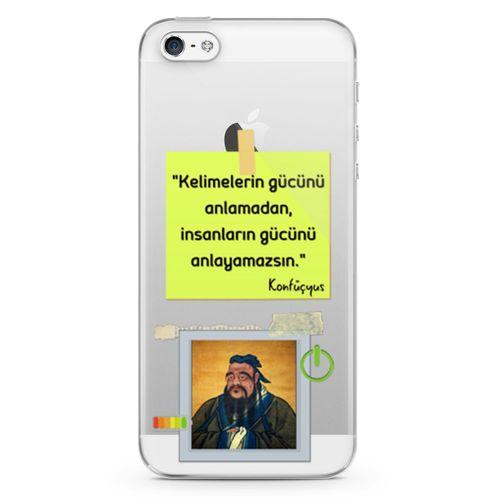 Apple iPhone 5 Kılıf Caps Konfucyus Arka Kapak Koruma Desenli Full Koruyucu