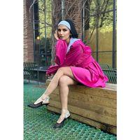 Fuşya Bebe Yakalı Elbise