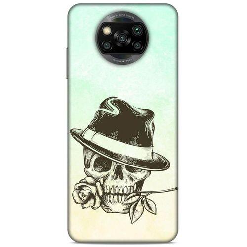 Lopard Xiaomi Redmi Poco X3 Uyumlu Kılıf Tattoo's (23) Ultra Koruma Kılıfı Çiçekli İskelet