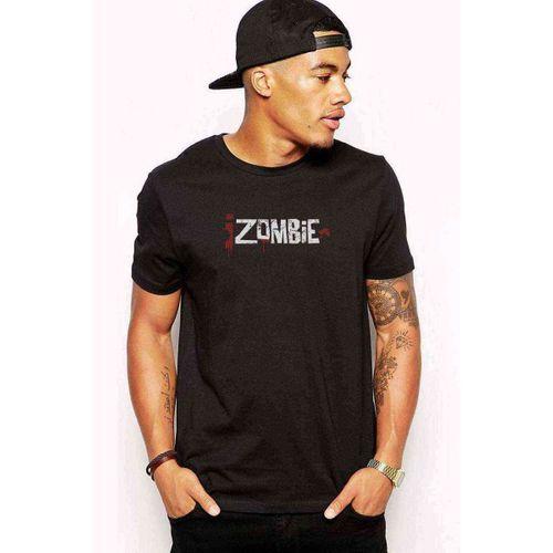 Zombie Logo Baskılı Siyah Erkek Tshirt