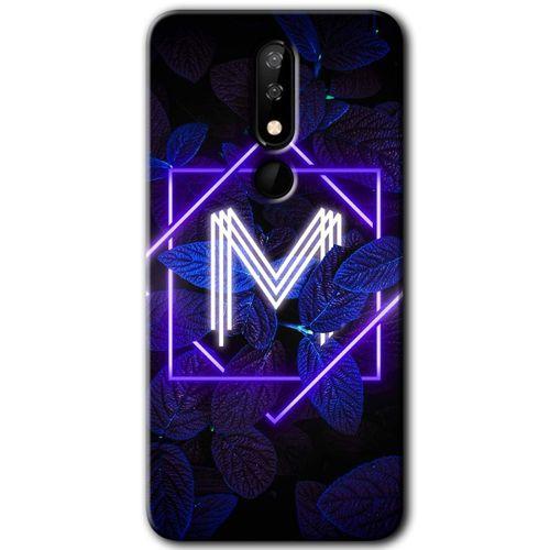 Casper Via P3 Kılıf HD Desen Baskılı Arka Kapak - Dark Neon Yaprak M Harfi